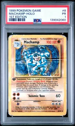 Machamp Holo 1st Edition PSA 1 1999 Pokemon Game #8 - Image 1