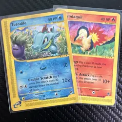 Pokemon TCG Totodile + Cyndaquil 134, 104 Expedition Non Holo Vintage (2002) - Image 1