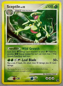 Pokemon Sceptile LV.52 #8/106 Holo Rare - 2008 Great Encounters - HP Condition - Image 1