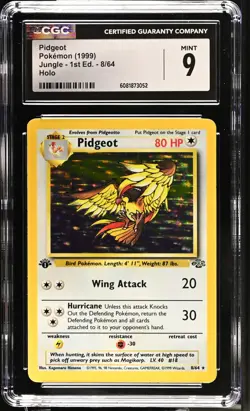 CGC 9 MINT Pidgeot 1999 Jungle 1st Edition 8/64 Holo Pokemon Card - Image 1
