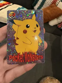 PIKACHU Pokemon Pocket Monsters Vintage Vending Prism Sticker NM Foil NINTENDO - Image 1