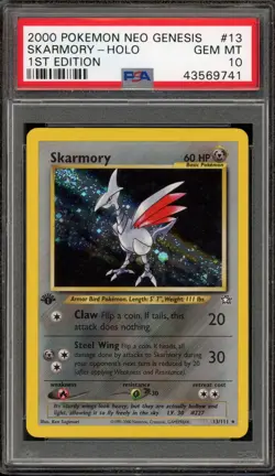Pokemon Skarmory Neo Genesis 1st Edition Holo Rare #13 PSA 10 Gem Mint - Image 1