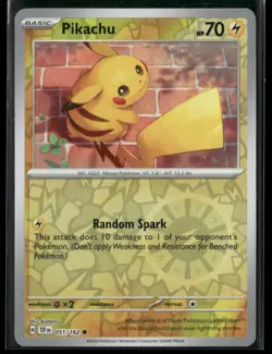 2024 Pokemon Pikachu #051/162 Reverse Holo – Raw Ungraded - Image 1