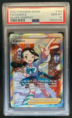 2022 Pokemon SWSH Silver Tempest Candice #189/195 PSA 10 - Image 1
