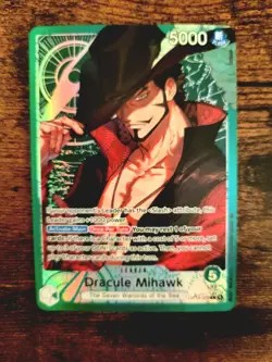 One Piece TCG OP14-020 Dracule Mihawk Leader Alt Art CCG English Mint Condition - Image 1