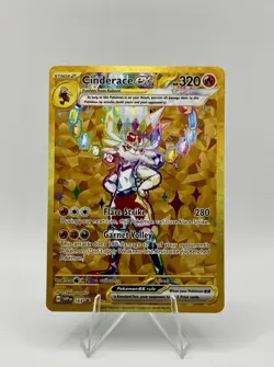 Cinderace ex Pokemon Gold Full Art Terapagos UPC Promo Card Exclusive SVP 163 NM - Image 1