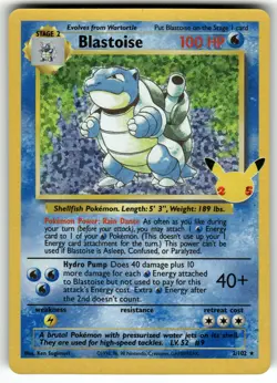 Blastoise 2/102 Celebrations: Classic Collection LP- Pokemon Card TCG - Image 1
