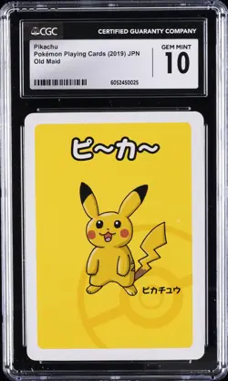 2019 POKEMON PLAYING CARDS OLD MAID - JPN PIKACHU CGC 10 GEM MINT - Image 1