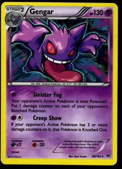 Pokemon TCG XY Breakthrough Gengar Holo Rare Card 60/162 MP - Image 1