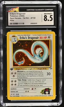 CGC 8.5 Erika's Dragonair Gym Heroes 1st Edition 4/132 Holo Pokemon Card - Image 1