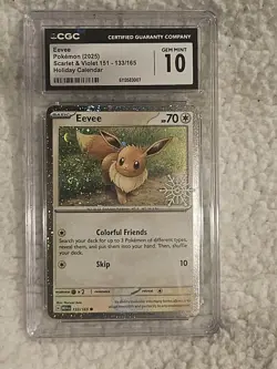 Eevee (Holiday Calendar) 133/165 Miscellaneous Cards & Products Holo CGC 10 - Image 1