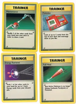 POKEMON VINTAGE BASE SET BUNDLE OF FOUR TRAINER CARDS (GTF#27) - Image 1