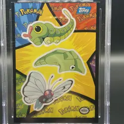 Pokemon Topps Movie Caterpie, Metapod, Butterfree Sticker Card - NM/M Error!! - Image 2