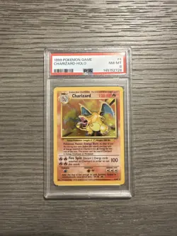 1999 POKEMON GAME CHARIZARD-HOLO PSA 8 NM-MT 4/102 Base Set - Image 1