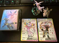Pokemon Prismatic Evolutions Figurine Umbreon ex 176 & Espeon ex 175 Promo Set - Image 1