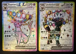 Pokemon Prismatic Evolutions Figurine Umbreon ex 176 & Espeon ex 175 Promo Set - Image 2
