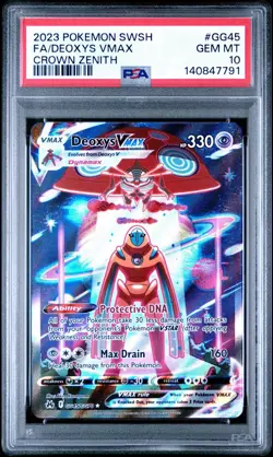 2023 POKEMON SWORD & SHIELD CROWN ZENITH #GG45 FULL ART/DEOXYS VMAX PSA 10 - Image 1