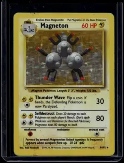 Pokemon TCG Magneton 9/102 Base Set Holo Rare HP - Image 1