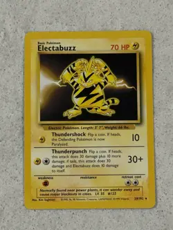 Pokemon Unlimited Base Set - Electabuzz 20/102 Non Holo - MP / LP (Small Crease) - Image 1