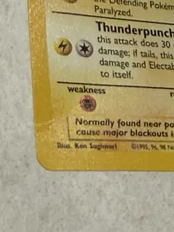 Pokemon Unlimited Base Set - Electabuzz 20/102 Non Holo - MP / LP (Small Crease) - Image 4