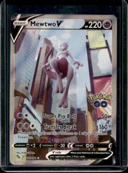 2022 Pokemon SWSH Pokemon GO Mewtwo V #072/078 - Image 1