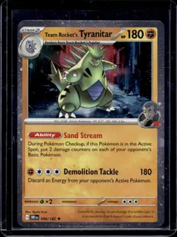 2025 Pokemon Destined Rivals Team Rocket's Tyranitar Promos Holo #096/182 - Image 1