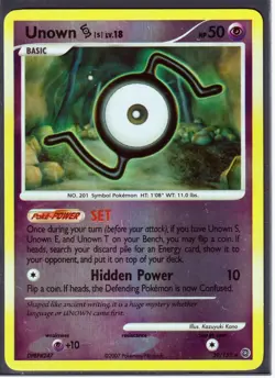 2007 UNOWN S 39/132 D&P SECRET WONDERS POKEMON-RARE REVERSE HOLO-NM - Image 1