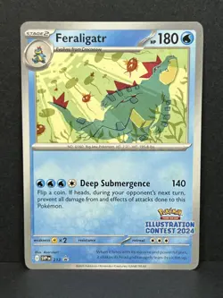 Pokemon TCG Feraligatr SVP 213 Black Star Promo Illustration Contest 2024 - NM - Image 1