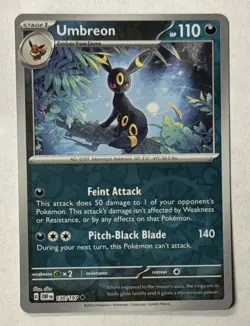 2023 Pokemon TCG Umbreon 130/197 Uncommon Reverse Holo SV03: Obsidian Flames - Image 1