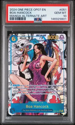 2024 One Piece OP07 Manga Alternate Art Boa Hancock #51 PSA 10 GEM MINT - Image 1