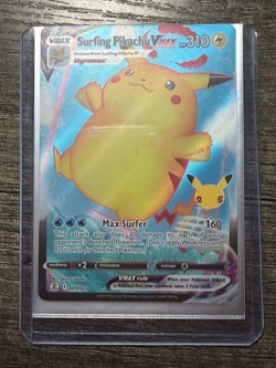 POKEMON FULL ART SURFING PIKACHU VMAX 009/025 ULTRA RARE + DARKRAI SLEEVE LP-NM - Image 5