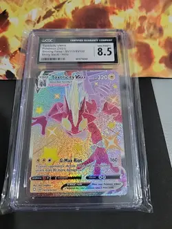 Pokemon TCG Toxtricity VMAX Shiny Holo Rare Card SV113/SV122 CGC 8.5 - Image 1