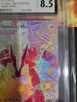 Pokemon TCG Toxtricity VMAX Shiny Holo Rare Card SV113/SV122 CGC 8.5 - Image 4