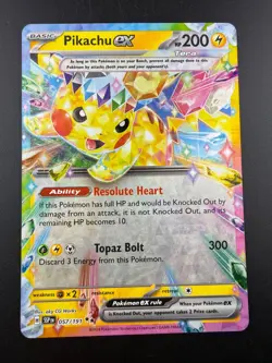 Pokemon TCG Pikachu ex 057/191 Surging Sparks Double Rare NM - Image 1