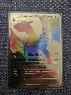 Pokemon Charizard 2020 GX Rainbow Gold Metal Foil Card # 150/147 - Image 2