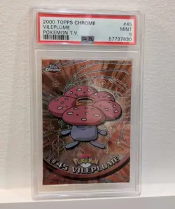 Pokemon 2000 Topps TV Vileplume 45 Chrome PSA Mint 9 - Image 1