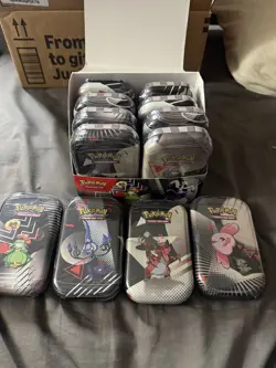 BRAND NEW Sealed IN HAND Lot of 12 Pokemon Black Bolt White Flare Mini Tins - Image 1