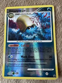 2008 Pokemon TCG MAJESTIC DAWN Omanyte Lv.37 HP70 Reverse Holo 69/100 MP/HP - Image 1
