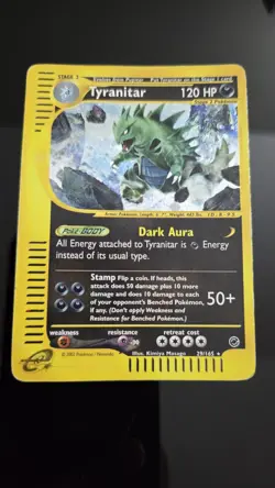 POKEMON TYRANITAR 029/165 EXPEDITION BASE SET REVERSE HOLO RARE STAGE 2 120HP - Image 1