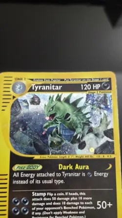 POKEMON TYRANITAR 029/165 EXPEDITION BASE SET REVERSE HOLO RARE STAGE 2 120HP - Image 2