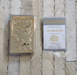 Pokemon Burger King 1999 23K Gold-Plated Trading Card #25 Pikachu - Image 3