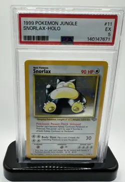 Pokemon Snorlax Jungle 11/64 PSA 5 Unlimited Holo Rare EX English Card - Image 1