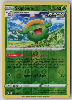 Skiploom 003/203 Pokemon TCG Evolving Skies Reverse Holo Card (Near Mint) NM 1 - Image 1