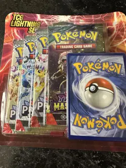 Pokemon TCG Lightning Set 4 Packs + 1 Bonus Card! Brand New/Sealed! - Image 1