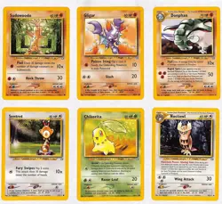 6 Card Pokemon Neo Genesis Lot LP Sudowoodo, Gligar, Donphan, Sentret, Chikorita - Image 1