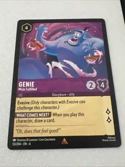 Genie Wish Fulfilled Azurite Sea Lorcana TCG 53/204 Regular Card NM - Image 1