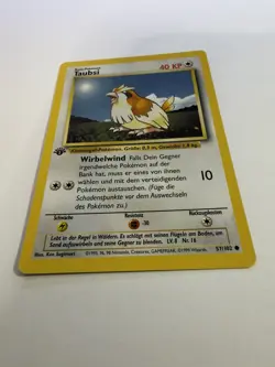 1999 Pokemon PIDGEY Base Set 1ST EDITION GERMAN Non Holo Card 57/102 Taubsi NM - Image 3