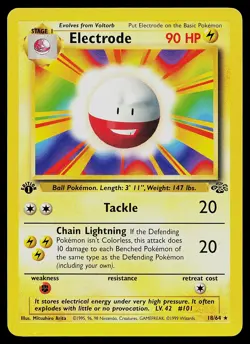 Pokemon Card - Electrode Jungle 18/64 Rare 1st Edition Misprint Error - Image 1