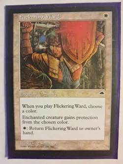 Flickering Ward Tempest Magic The Gathering MTG 1997 White Aura LP FREE SHIPPING - Image 1