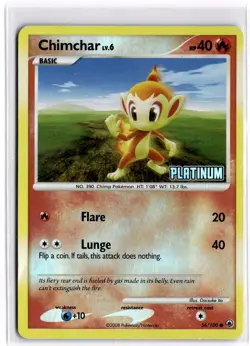 Pokemon TCG Chimchar [Platinum] 056/100 Burger King Reverse Holo Promo NM - Image 1